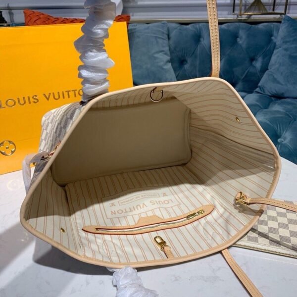 LV Neverfull MM Tote Bag Damier Azur Canvas For Women, Women¡¯s Handbags, Shoulder Bags 12.2in/31cm LV N41361