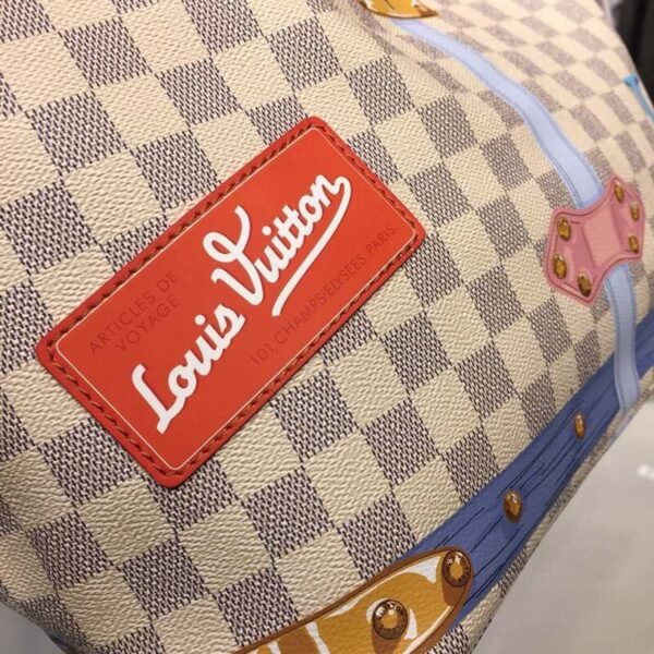 1086631572507733-pic-24229-1572512529 LV Neverfull MM Tote Bag Trompe L’oeil Print Damier Azur Canvas For Women, Shoulder Bags 12.6in/32cm LV N41065