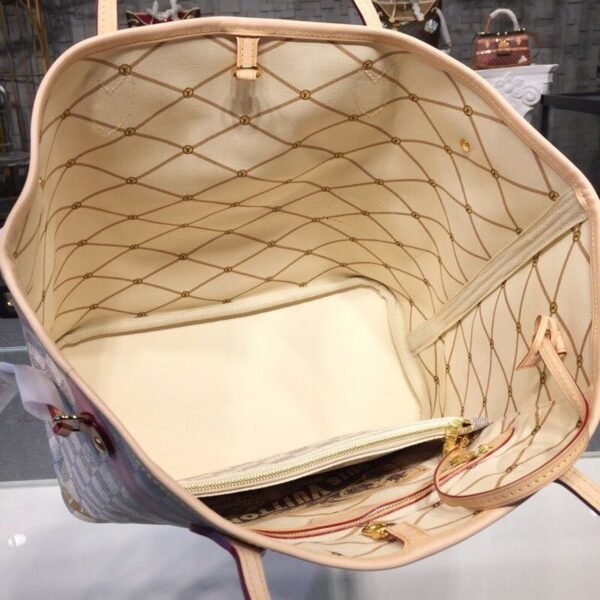 1086651572507734-pic-48726-1572512534 LV Neverfull MM Tote Bag Trompe L’oeil Print Damier Azur Canvas For Women, Shoulder Bags 12.6in/32cm LV N41065