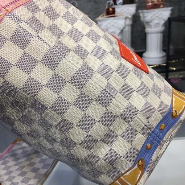 1086671572507734-pic-43580-1572512534 LV Neverfull MM Tote Bag Trompe L’oeil Print Damier Azur Canvas For Women, Shoulder Bags 12.6in/32cm LV N41065