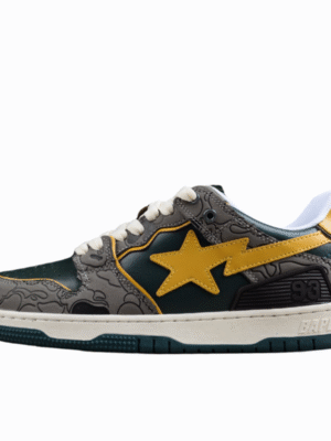 BAPE STA Low-Top Sneakers in Green and Yellow
