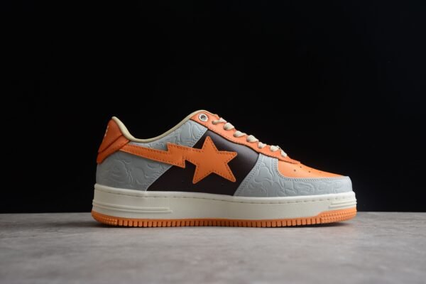 11._11_644644b9-f963-46db-90e2-885565e3a2c6 BAPE STA Low-Top Orange and Grey Sneakers