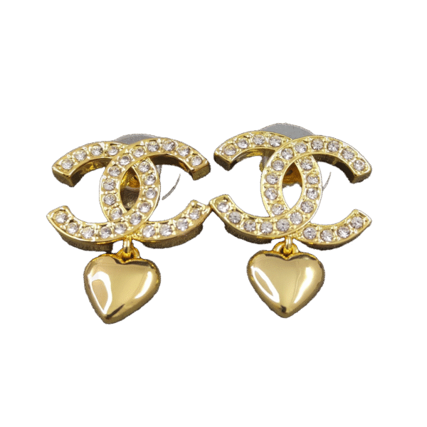 18K Classic Blue CC Heart Earrings