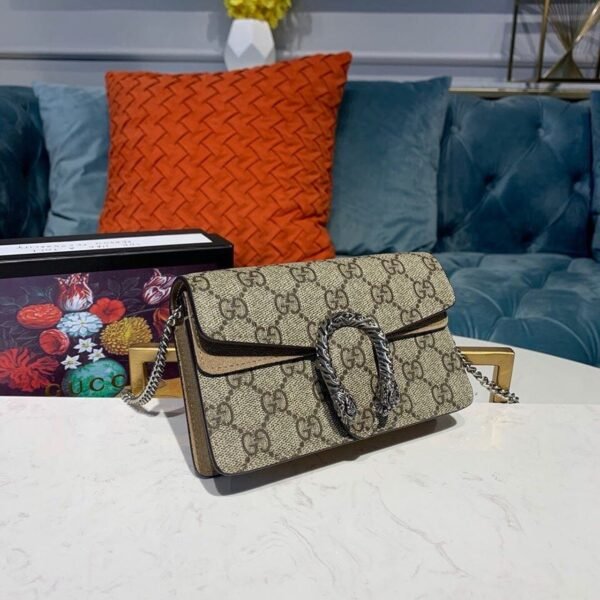 gg Dionysus Super Mini Bag Emerald gg Supreme Canvas Made Using An Earth-Conscious Process With Taupe Detail For Women 6.5in/16.5cm gg ?476432 KHNRN 8642