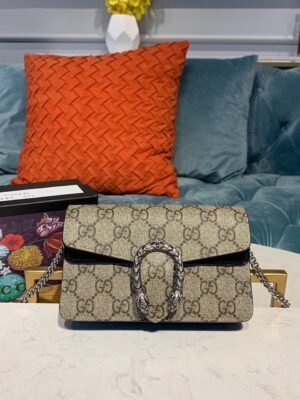 gg Dionysus gg Supreme Super Mini Bag Canvas Beige For Women 6.5in/16.5cm gg 476432 KHNRN 8642