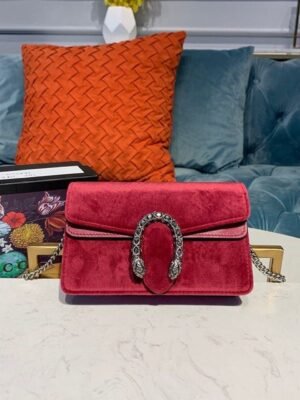 gg Dionysus gg Super Mini Bag  Red Corduroy  For Women 6.5in/17cm gg