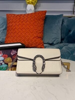 gg Dionysus Super Mini Bag Emerald White Metal-Free Tanned For Women 6.5in/16.5cm gg 476432 CAOGM 9174