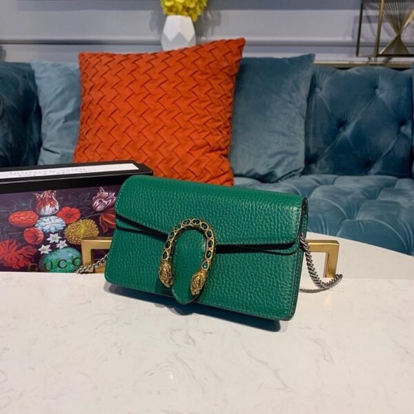 gg Dionysus Super Mini Bag Emerald Green Metal-Free Tanned For Women 6.5in/16.5cm gg 476432 CAOGX 3120