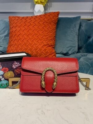 gg Dionysus Super Mini Bag Emerald Hibiscus Red Metal-Free Tanned For Women 6.5in/16.5cm gg 476432 CAOGX 8990
