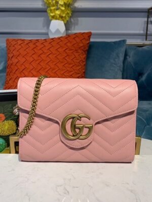 gg Marmont Matelasse Mini Bag Pink Matelasse For Women 8in/20cm gg 474575