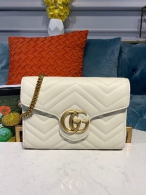 gg Marmont Matelass¨¦ Mini Bag White Matelass¨¦ For Women 8in/20cm gg 474575 DTD5N 9022
