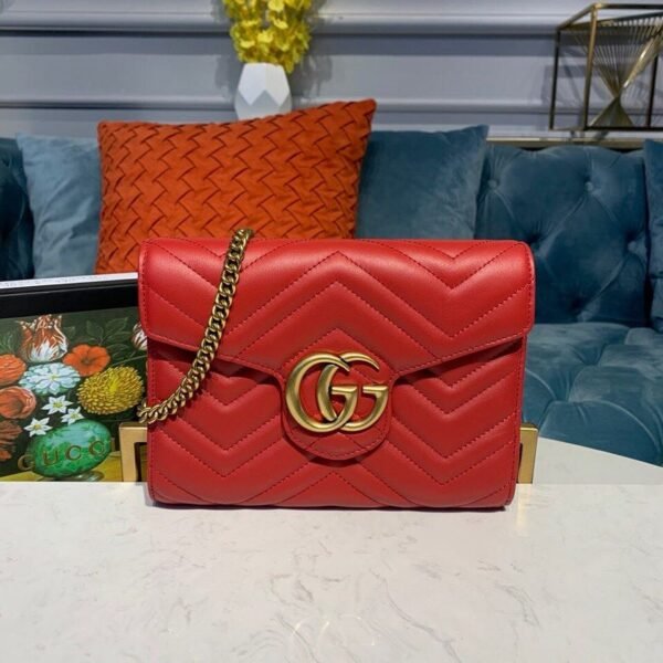 gg Marmont Matelass¨¦ Mini Bag Dusty Red Matelass¨¦ For Women 8in/20cm gg 474575