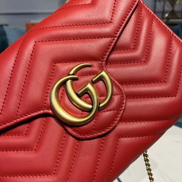gg Marmont Matelass¨¦ Mini Bag Dusty Red Matelass¨¦ For Women 8in/20cm gg 474575