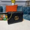 gg Marmont Matelass¨¦ Mini Bag Black Matelass¨¦ Chevron With gg On The Back For Women 8in/20cm gg 474575 DTD1T 1000