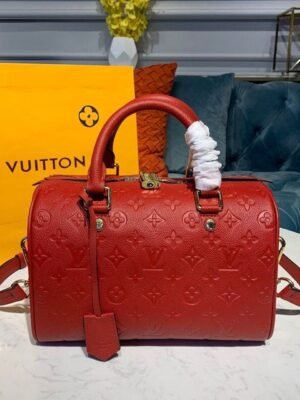 LV Speedy Bandouliere 25 Monogram Empreinte Cherry Red For Women,  Shoulder And Crossbody Bags 9.8in/25cm LV