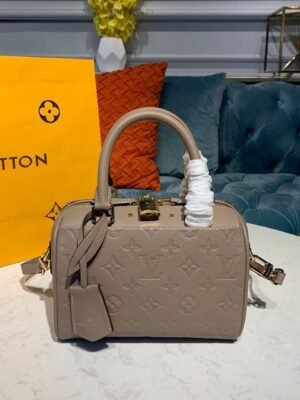 LV Speedy Bandouliere 20 Monogram Empreinte Galet Grey For Women,  Shoulder And Crossbody Bags 7.8in/20cm LV
