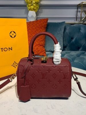 LV Speedy Bandouliere 20 Monogram Empreinte Burgundy For Women,  Shoulder And Crossbody Bags 7.8in/20cm LV