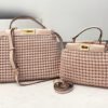 FI Peekaboo Mini Pale Pink Braided Bag For Woman 18cm/7in