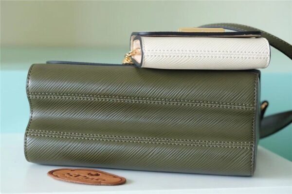 116dd506 LV Twist MM Bag, Shoulder and Cross Body Bags For Women Kaki / Quartz White 9.1in/23cm LV M59884