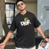 Dior Green Monster Graphic Black T-Shirt