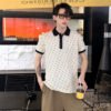 Gucci Beige GG Pattern Polo Shirt