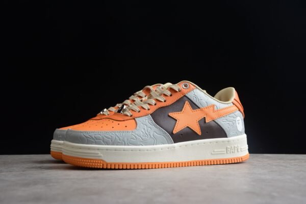 12._12_2239239a-fa35-429d-b2c1-c9a3abaa0b5a BAPE STA Low-Top Orange and Grey Sneakers