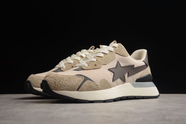 12._12_2a82aa33-21b1-4a6f-872f-4a69c6631048 BAPE STA Runner Sneakers in Beige and Brown