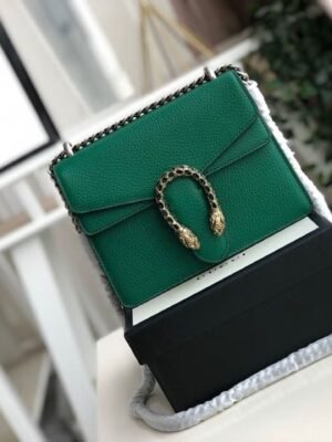 gg Dionysus Mini Bag Green Metal-Free Tanned For Women 7.5in/20cm gg 421970