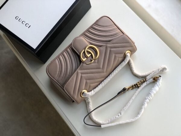 gg Marmont Matelass¨¦ Shoulder Bag Dusty Pink Matelass¨¦ Chevron For Women 10in/26cm gg 443497 DTDIT 5729