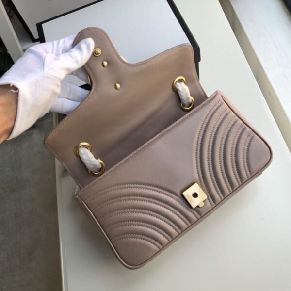 gg Marmont Matelass¨¦ Shoulder Bag Dusty Pink Matelass¨¦ Chevron For Women 10in/26cm gg 443497 DTDIT 5729