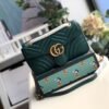 gg Marmont Small Matelass¨¦ Shoulder Bag Green Matelass¨¦ Chevron For Women 10in/26cm 443497
