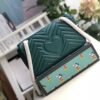 gg Marmont Small Matelass¨¦ Shoulder Bag Green Matelass¨¦ Chevron For Women 10in/26cm 443497