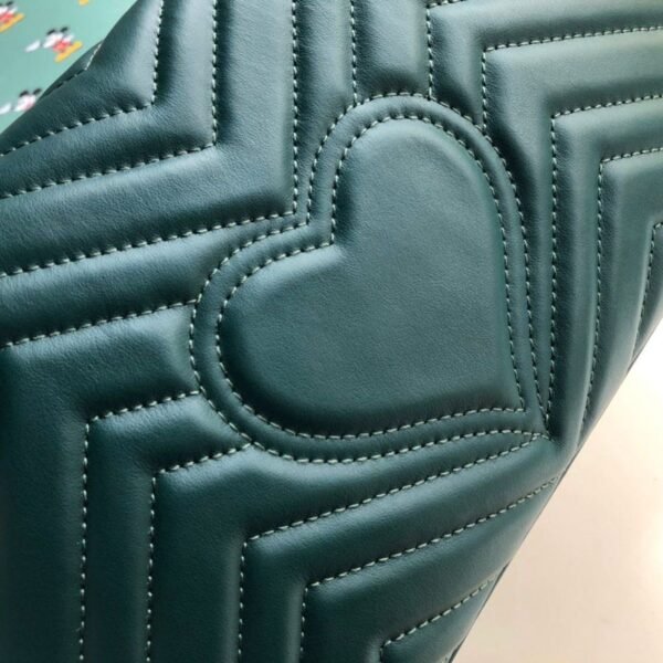gg Marmont Small Matelass¨¦ Shoulder Bag Green Matelass¨¦ Chevron For Women 10in/26cm 443497