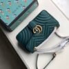 gg Marmont Small Matelass¨¦ Shoulder Bag Green Matelass¨¦ Chevron For Women 10in/26cm 443497