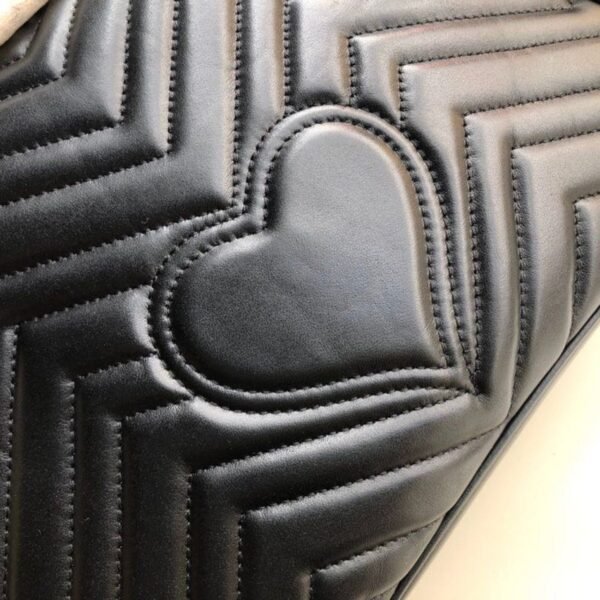 gg Marmont Small Matelass¨¦ Shoulder Bag Black Matelass¨¦ Chevron For Women 10in/26cm 443497 DTDIT 1000