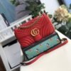 gg Marmont Small Matelass¨¦ Shoulder Bag Hibiscus Red Matelass¨¦ Chevron For Women 10in/26cm  gg 443497 DTDIT 6433