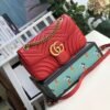 gg Marmont Small Matelass¨¦ Shoulder Bag Hibiscus Red Matelass¨¦ Chevron For Women 10in/26cm  gg 443497 DTDIT 6433