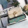 gg Marmont Matelass¨¦ Mini Bag  White  For Women 8.5in/22cm gg 446744 DTDIT 9022