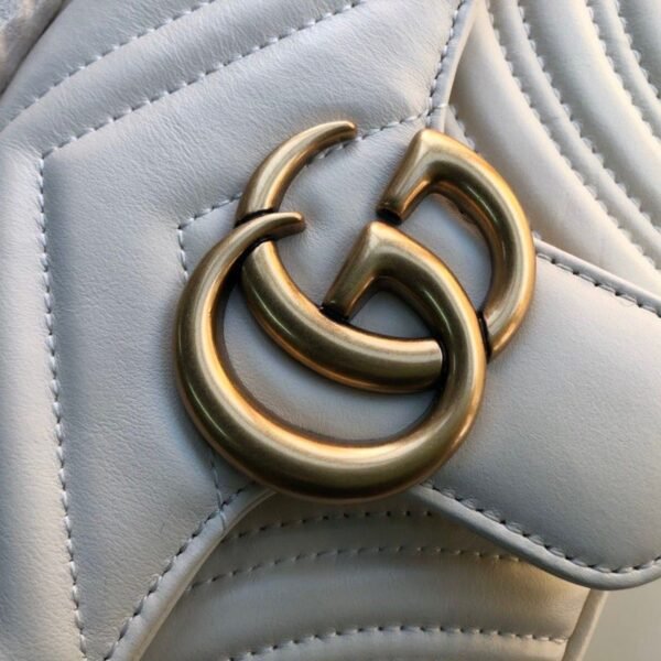 gg Marmont Matelass¨¦ Mini Bag  White  For Women 8.5in/22cm gg 446744 DTDIT 9022