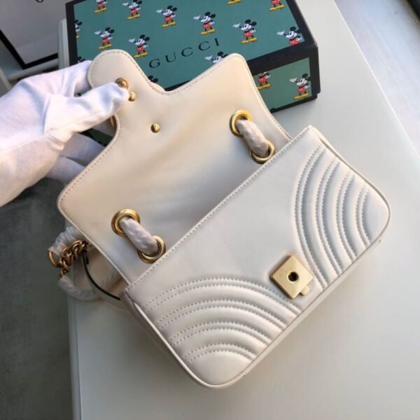 gg Marmont Matelass¨¦ Mini Bag  White  For Women 8.5in/22cm gg 446744 DTDIT 9022