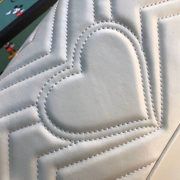 gg Marmont Matelass¨¦ Mini Bag  White  For Women 8.5in/22cm gg 446744 DTDIT 9022