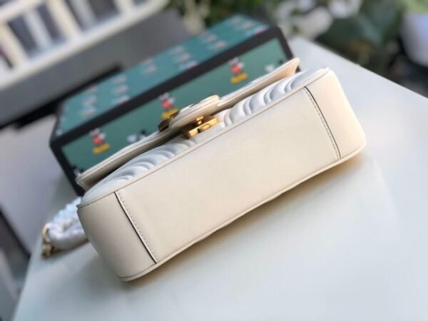 gg Marmont Matelass¨¦ Mini Bag  White  For Women 8.5in/22cm gg 446744 DTDIT 9022
