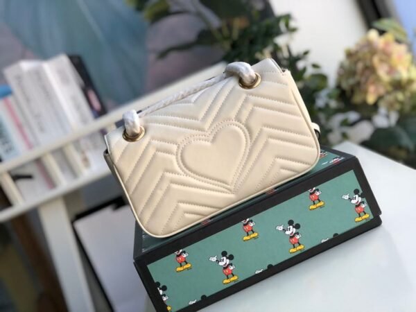gg Marmont Matelass¨¦ Mini Bag  White  For Women 8.5in/22cm gg 446744 DTDIT 9022