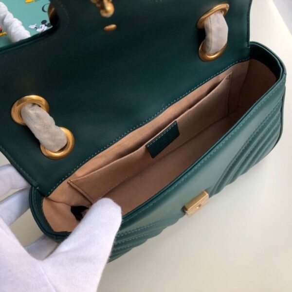 gg Marmont Matelass¨¦ Mini Bag Green Matelass¨¦ Chevron For Women 8.5in/22cm gg 446744