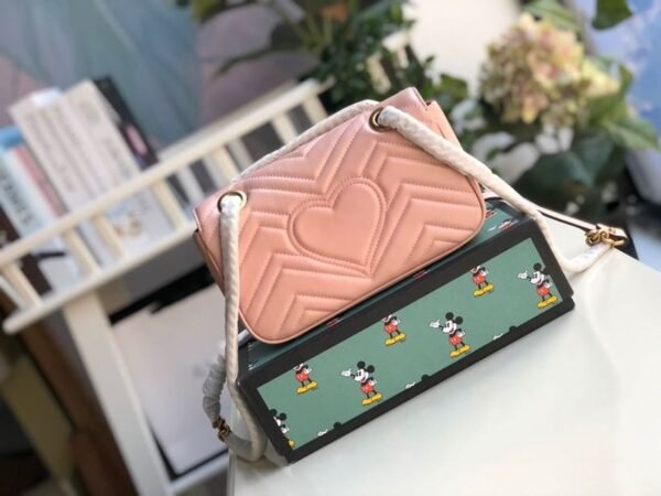 gg Marmont Matelass¨¦ Mini Bag  Dust Pink Matelass¨¦ Chevron  For Women 8.5in/22cm gg