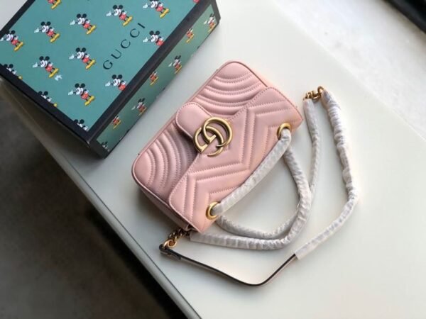 gg Marmont Matelass¨¦ Mini Bag  Dust Pink Matelass¨¦ Chevron  For Women 8.5in/22cm gg
