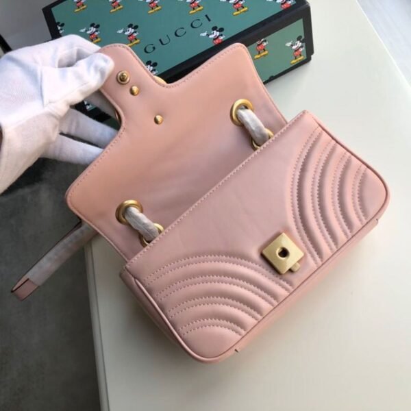 gg Marmont Matelass¨¦ Mini Bag  Dust Pink Matelass¨¦ Chevron  For Women 8.5in/22cm gg