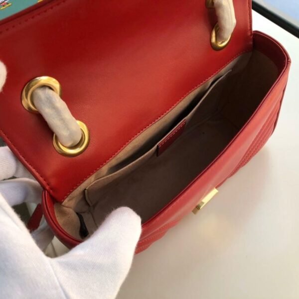 gg Marmont Matelass¨¦ Mini Bag  Red Matelass¨¦ Chevron  For Women 8.5in/22cm gg 446744