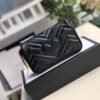 gg Marmont Matelass¨¦ Super Mini Bag Dusty Black Chevron For Women 6.2in/16.5cm 476433 DTDCT 1000