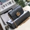 gg Marmont Matelass¨¦ Super Mini Bag Dusty Black Chevron For Women 6.2in/16.5cm 476433 DTDCT 1000